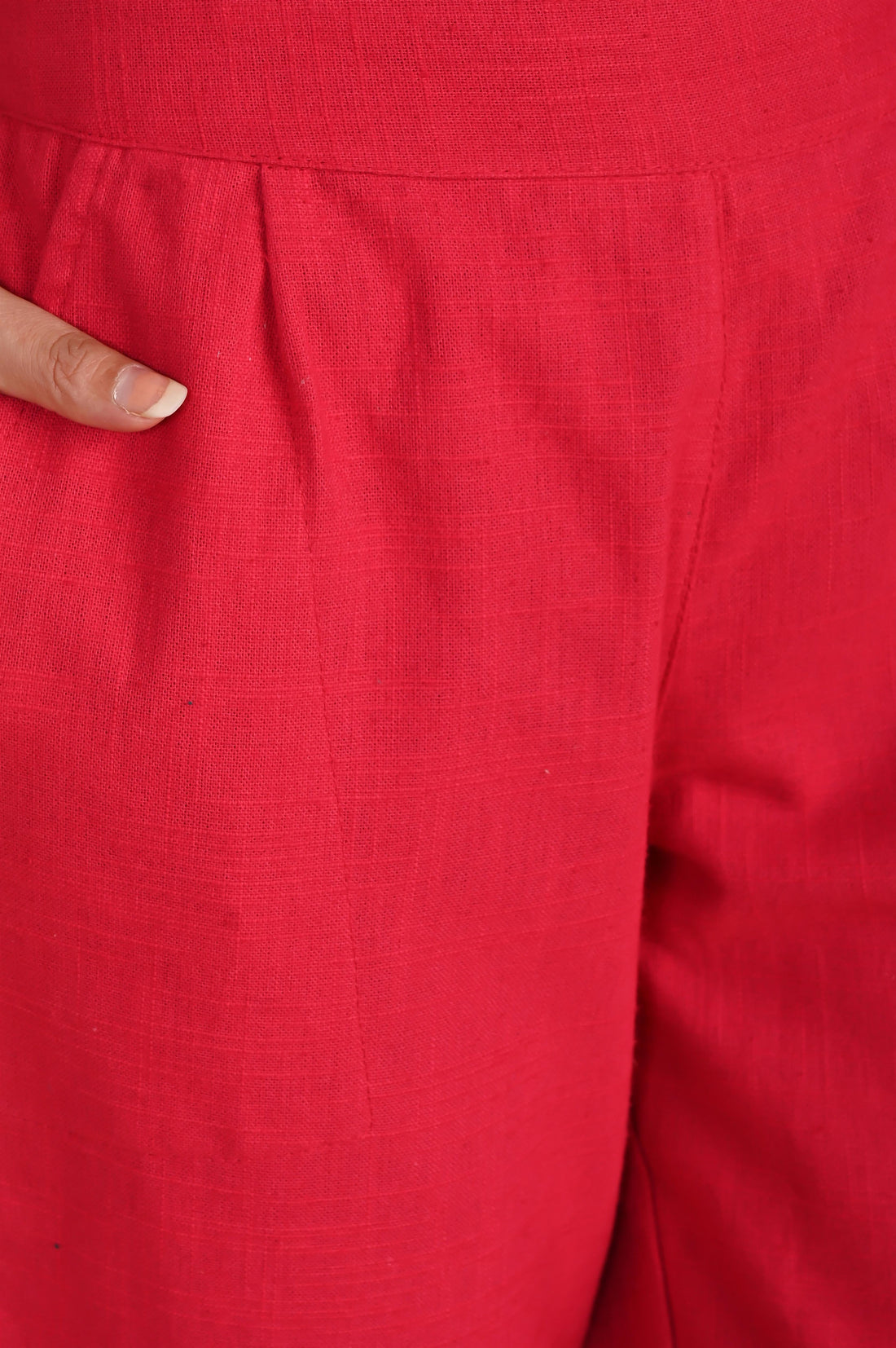 RED CLASSIC COTTON PANTS - SKYTICK