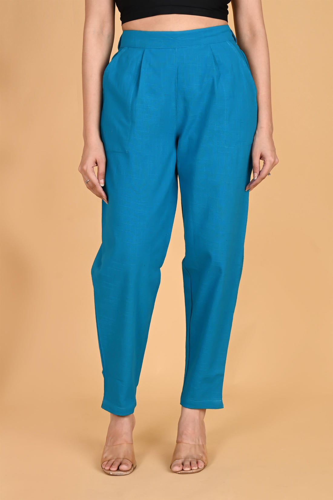 TURQUOISE CLASSIC COTTON PANTS - SKYTICK