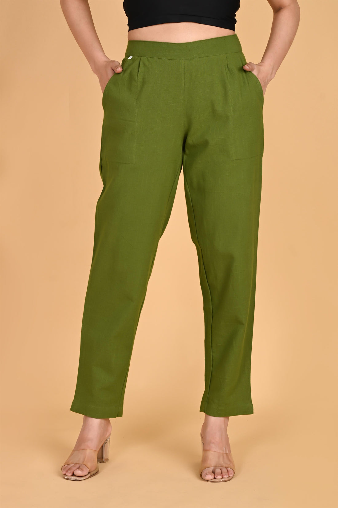 OLIVE GREEN CLASSIC COTTON PANTS - SKYTICK