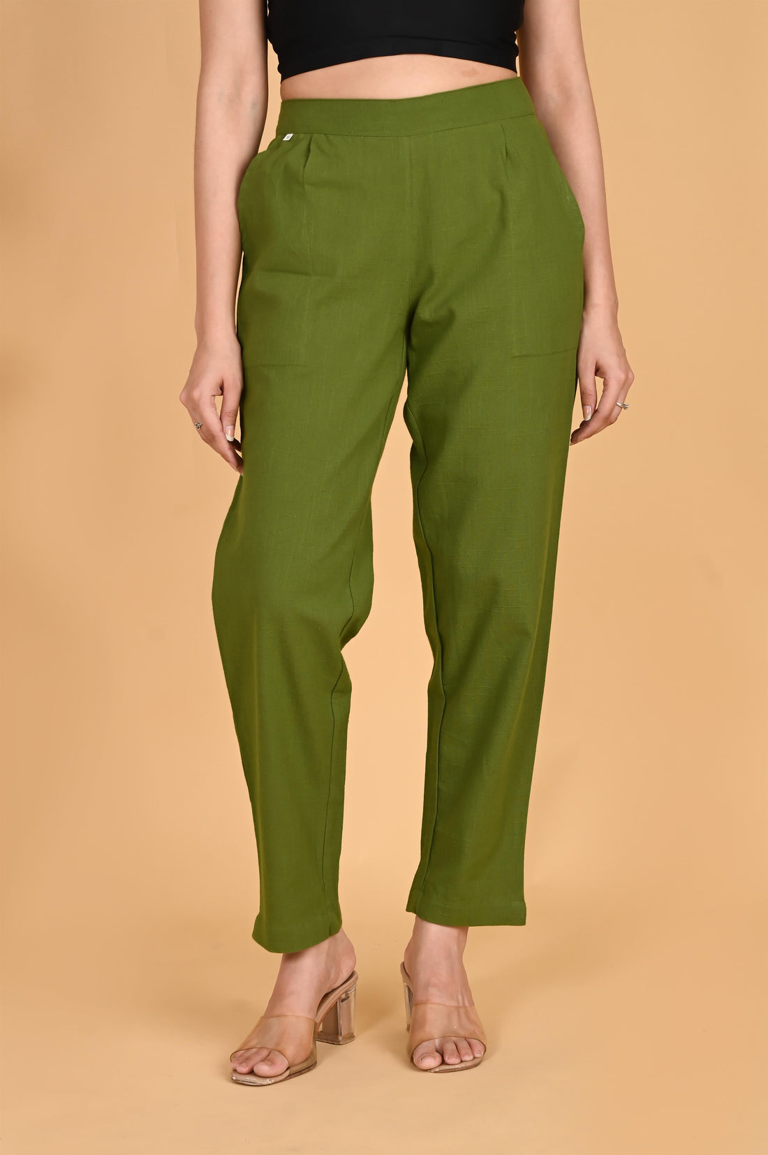 OLIVE GREEN CLASSIC COTTON PANTS - SKYTICK
