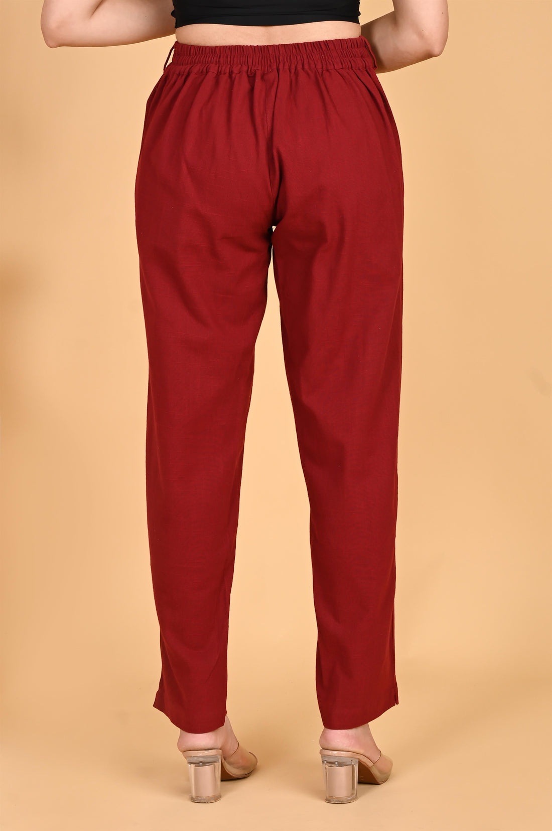 MAROON CLASSIC COTTON PANTS - SKYTICK