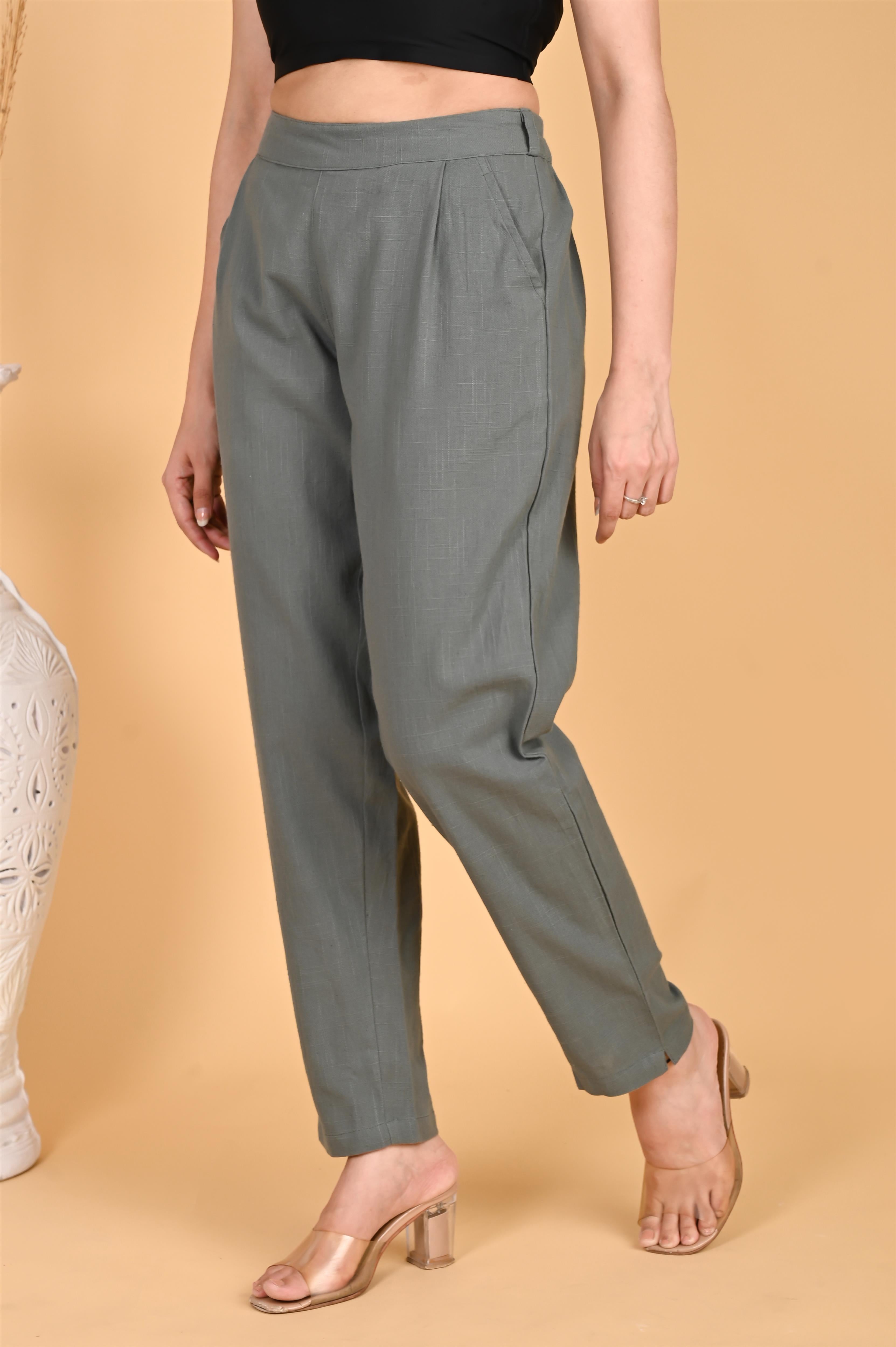 DARK GREY CLASSIC COTTON PANTS - SKYTICK
