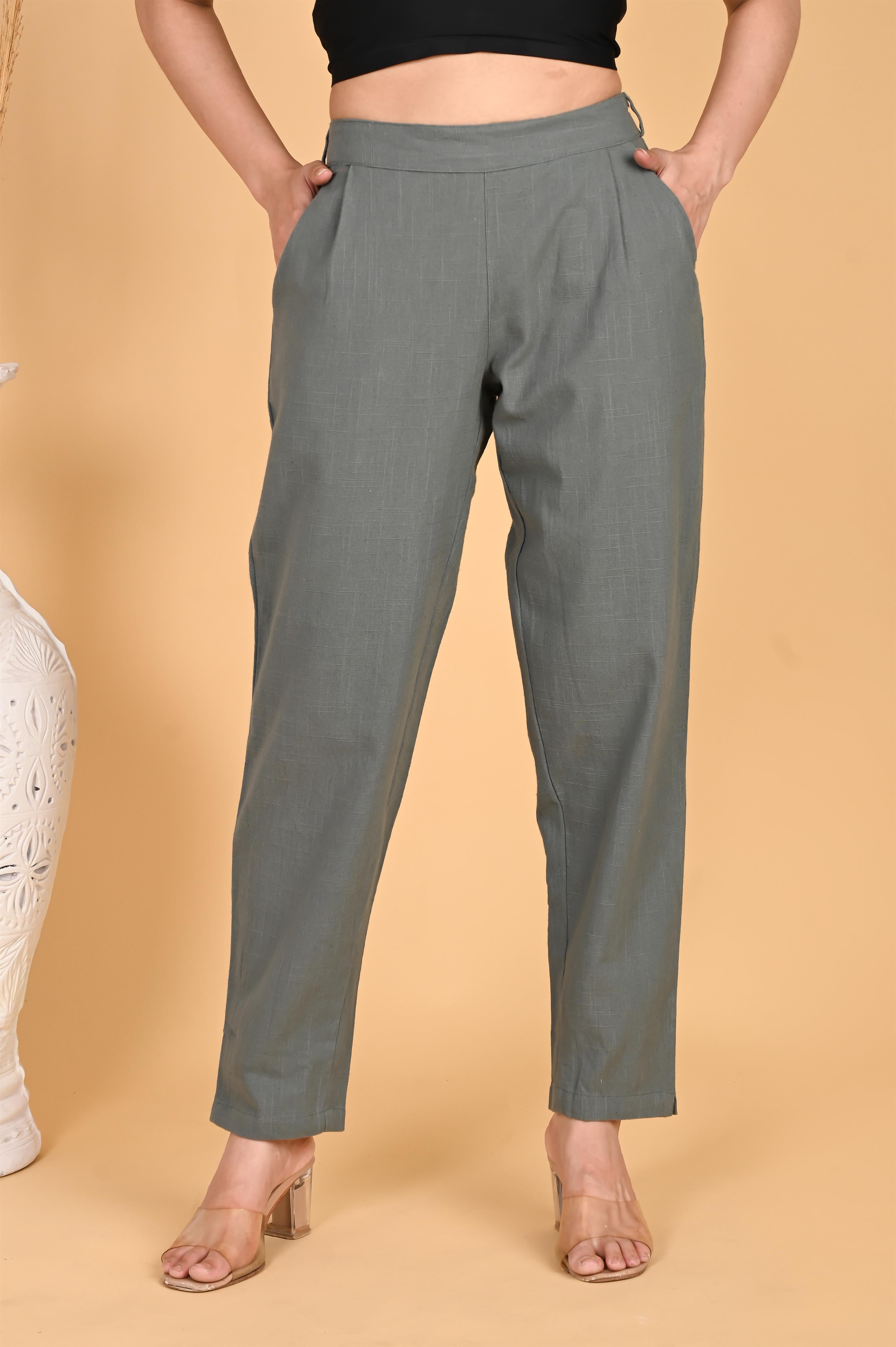 DARK GREY CLASSIC COTTON PANTS - SKYTICK