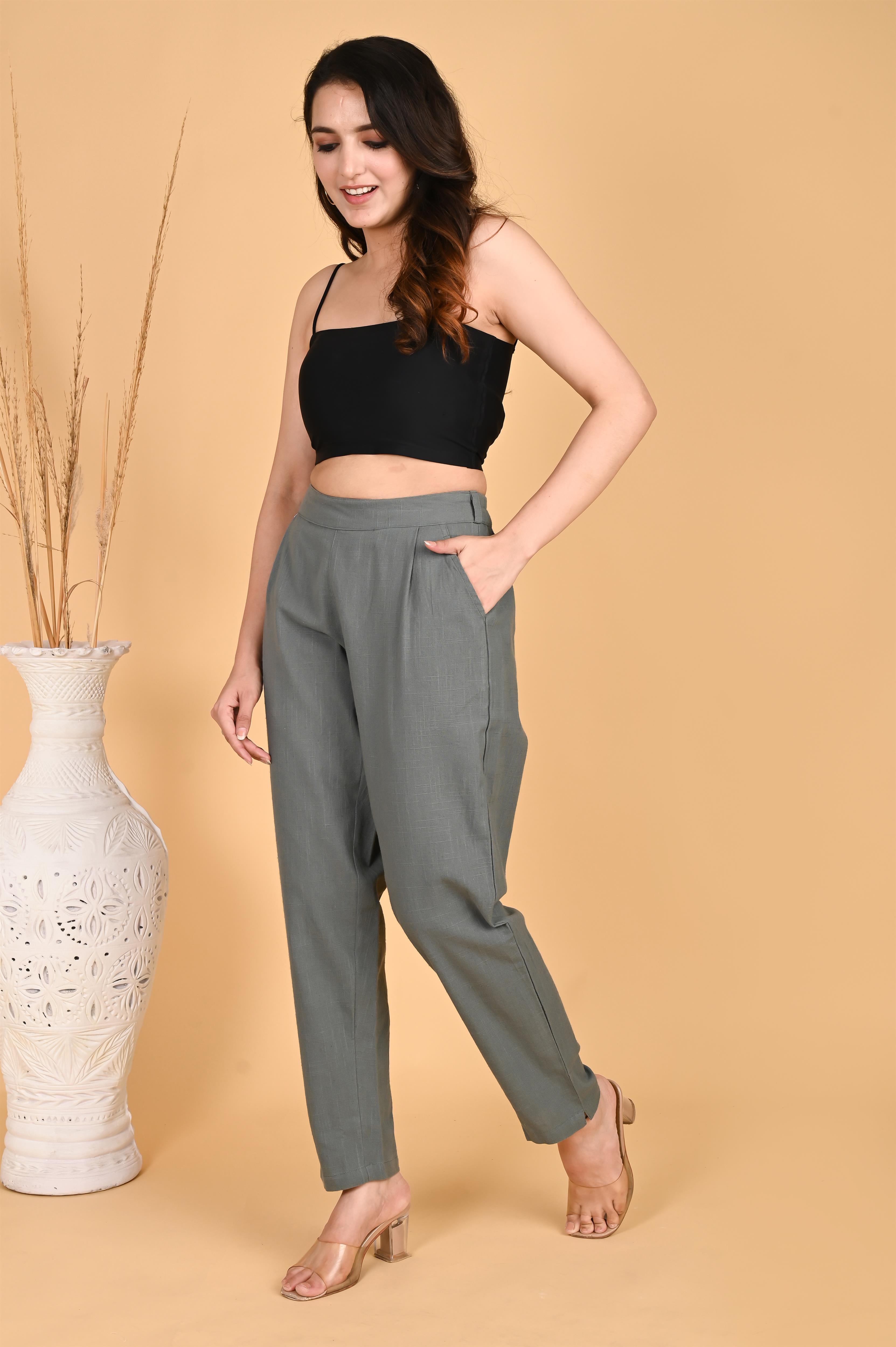 DARK GREY CLASSIC COTTON PANTS - SKYTICK