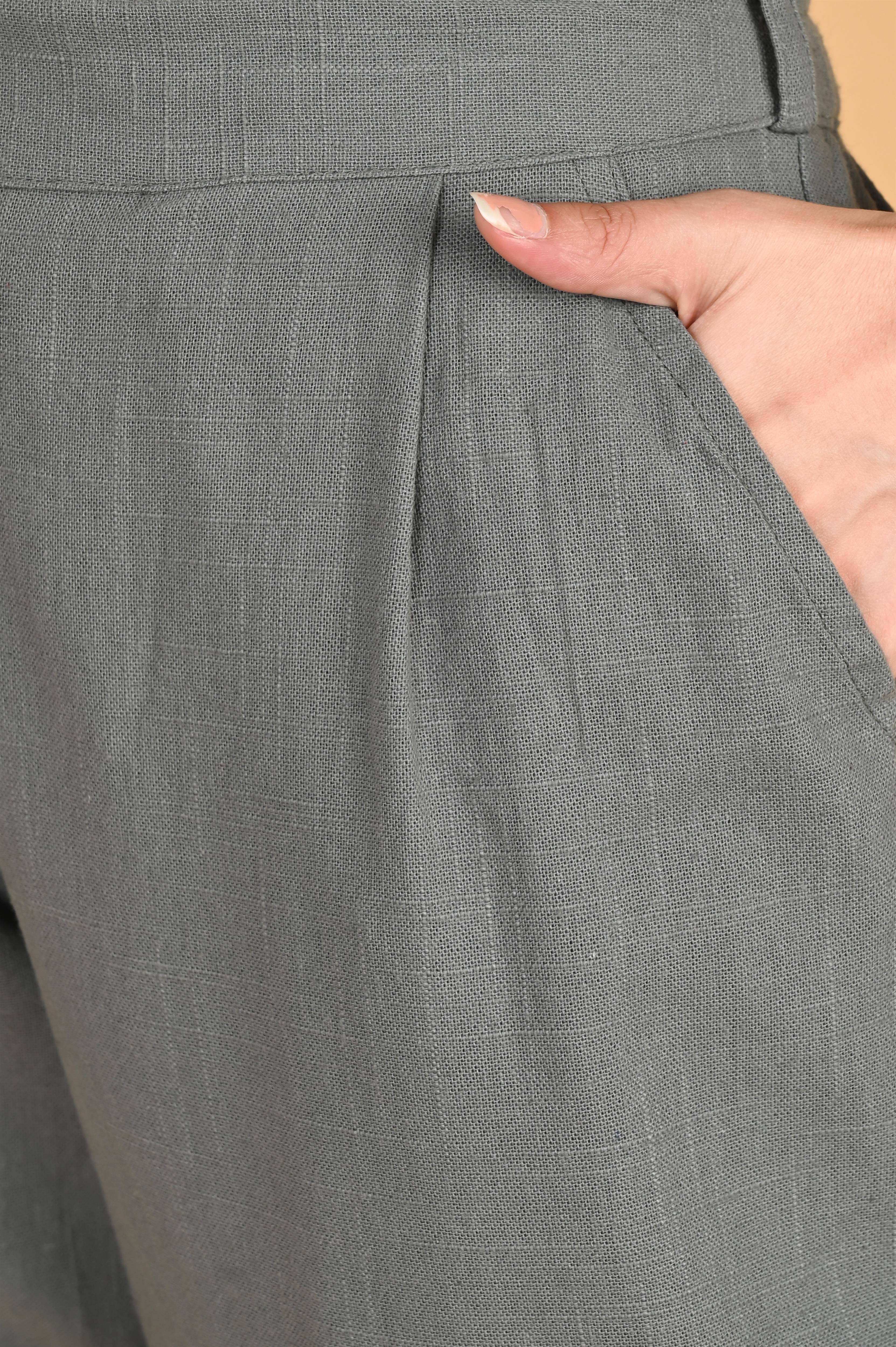 DARK GREY CLASSIC COTTON PANTS - SKYTICK