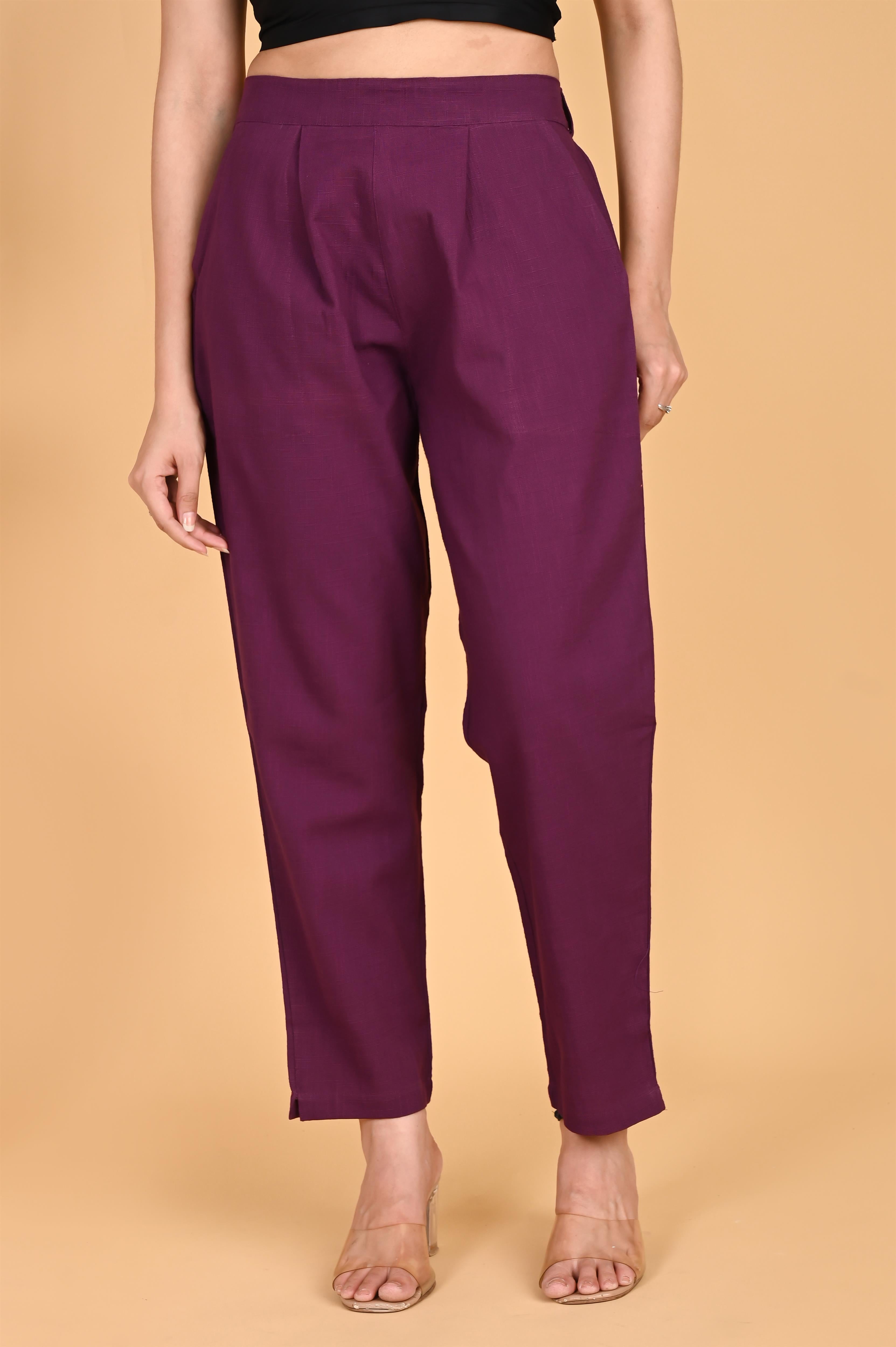 PURPLE CLASSIC COTTON PANTS - SKYTICK