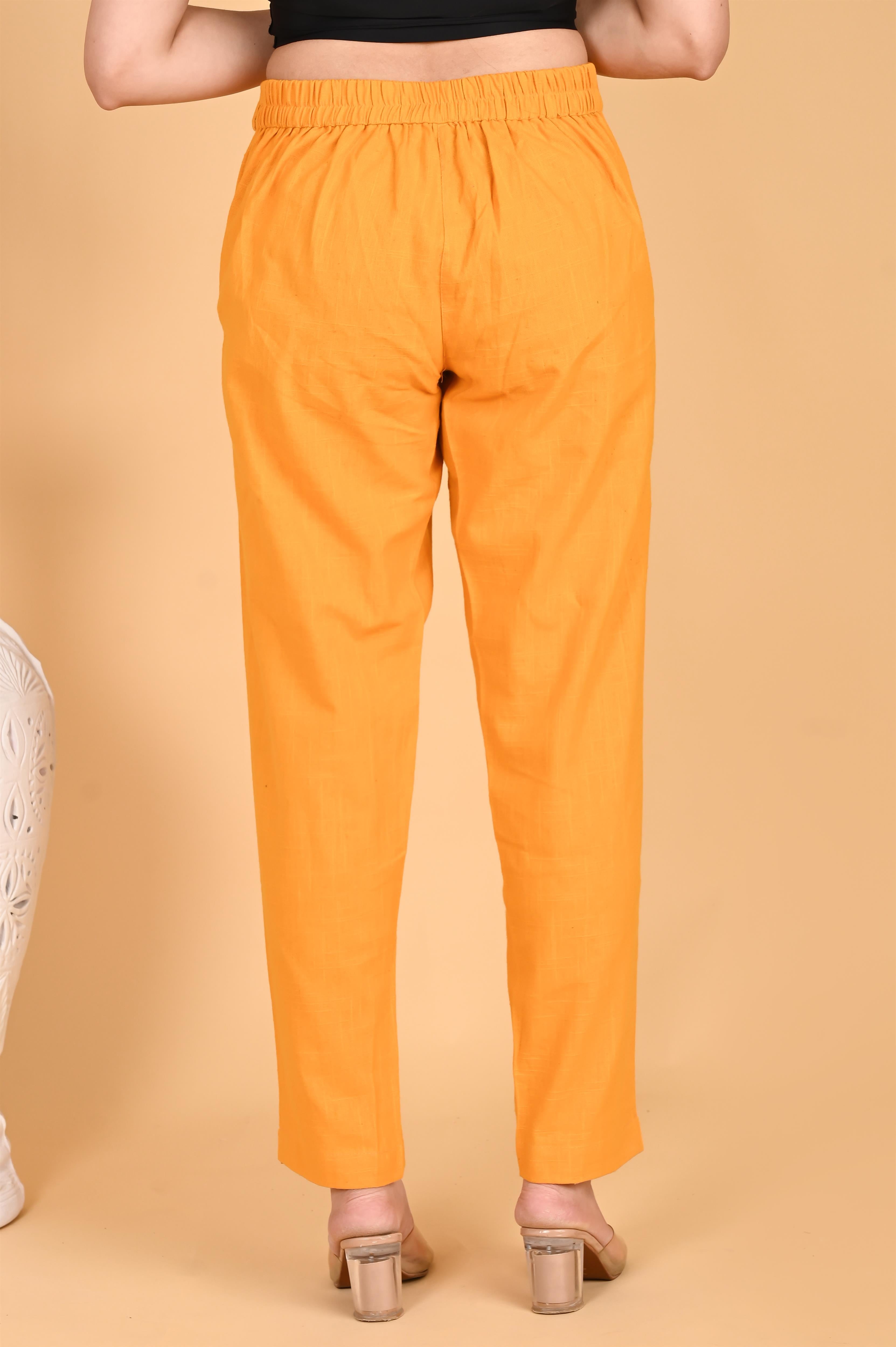 MUSTARD CLASSIC COTTON PANTS - SKYTICK
