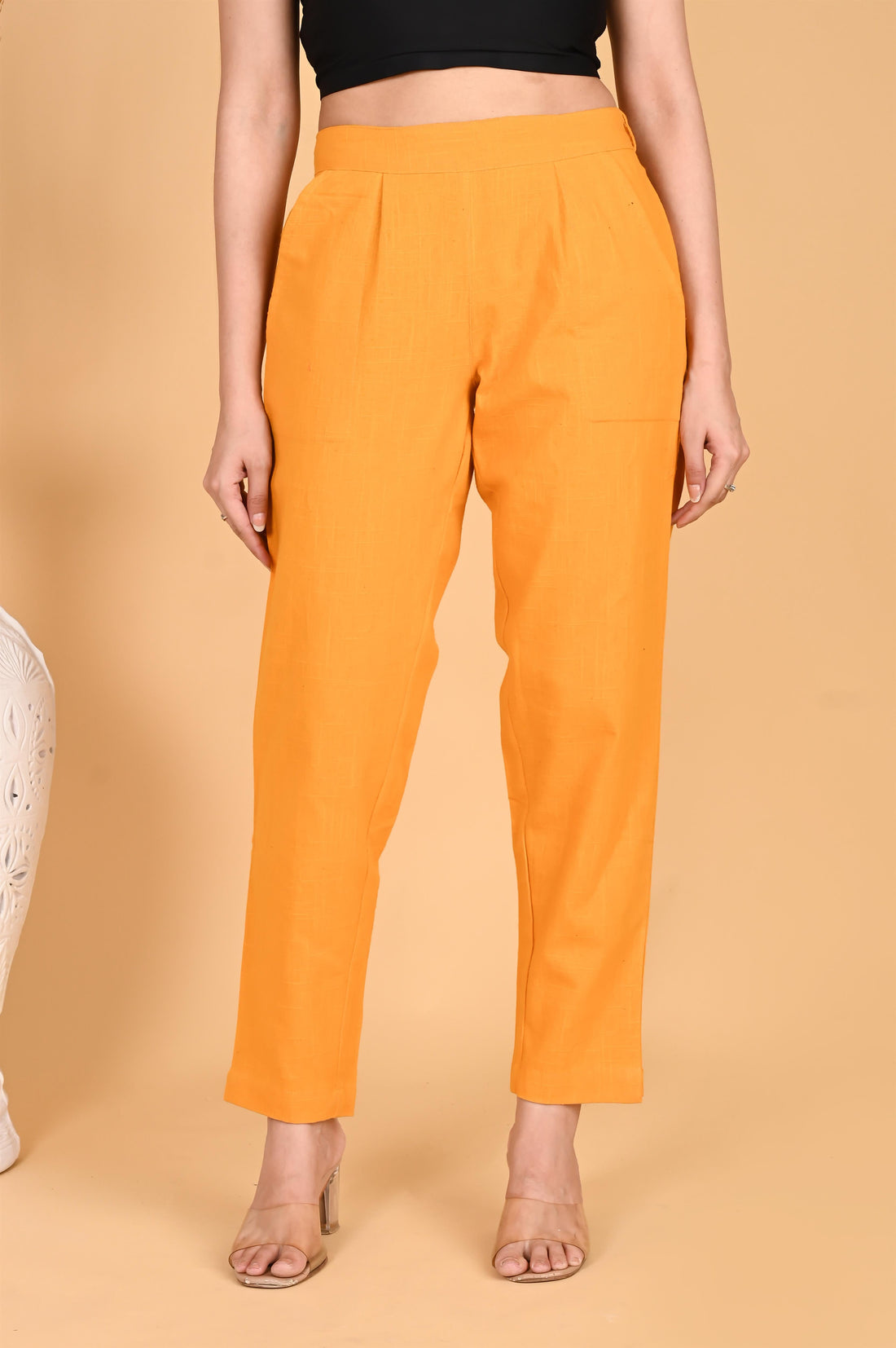 MUSTARD CLASSIC COTTON PANTS - SKYTICK