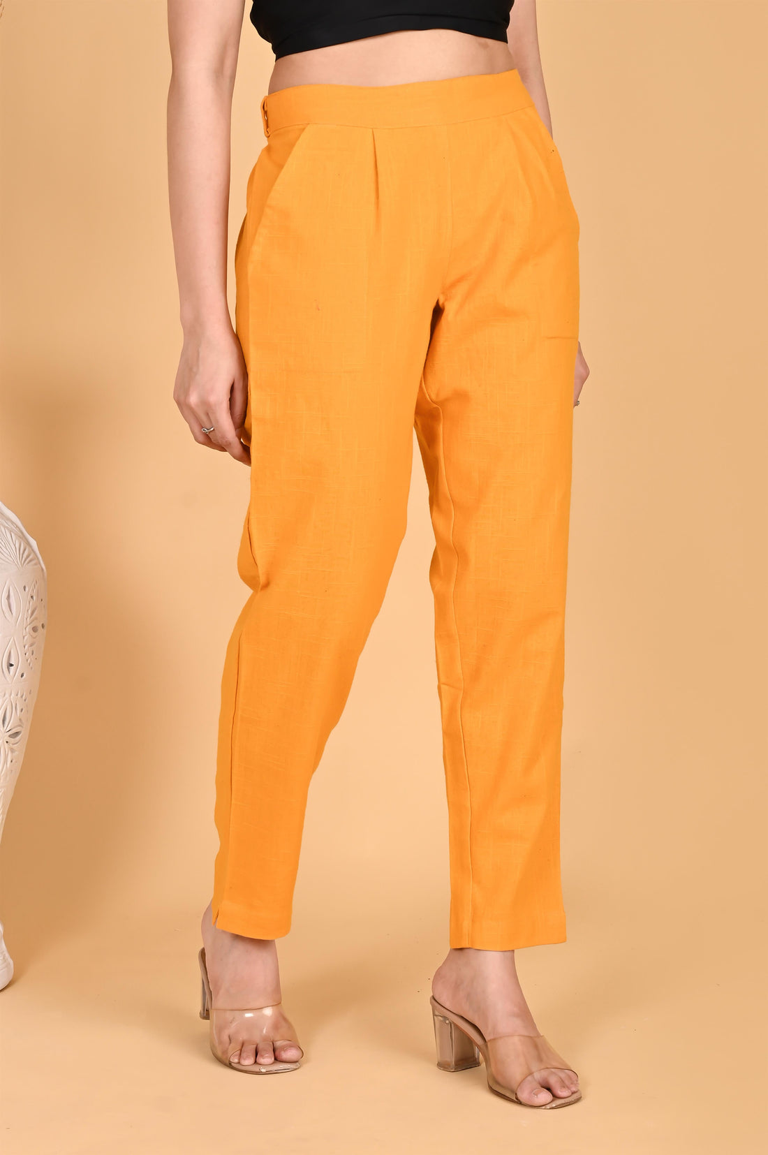 MUSTARD CLASSIC COTTON PANTS - SKYTICK
