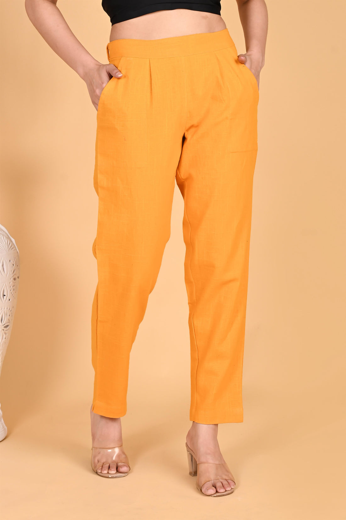 MUSTARD CLASSIC COTTON PANTS - SKYTICK