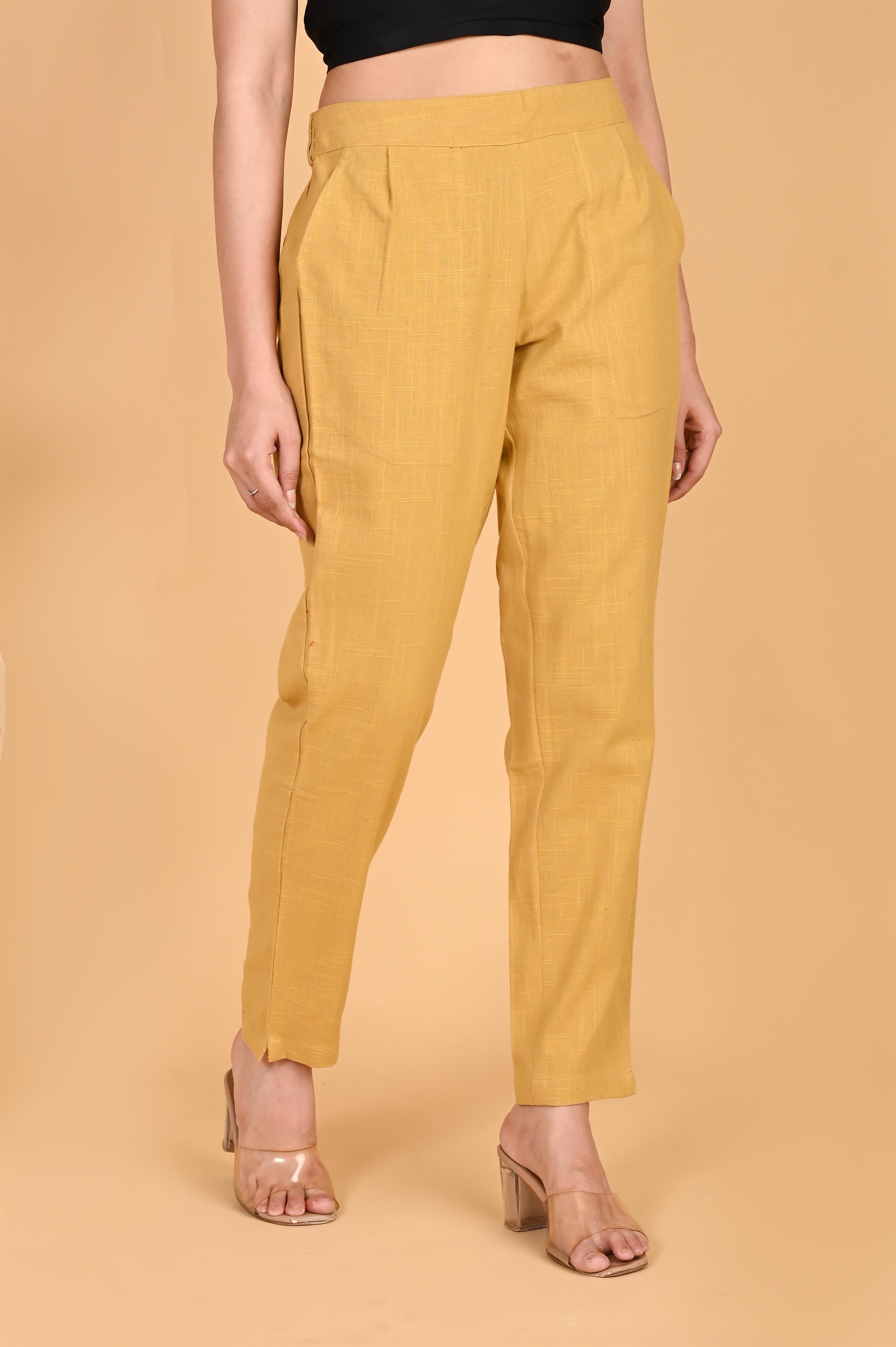 BEIGE CLASSIC COTTON PANTS