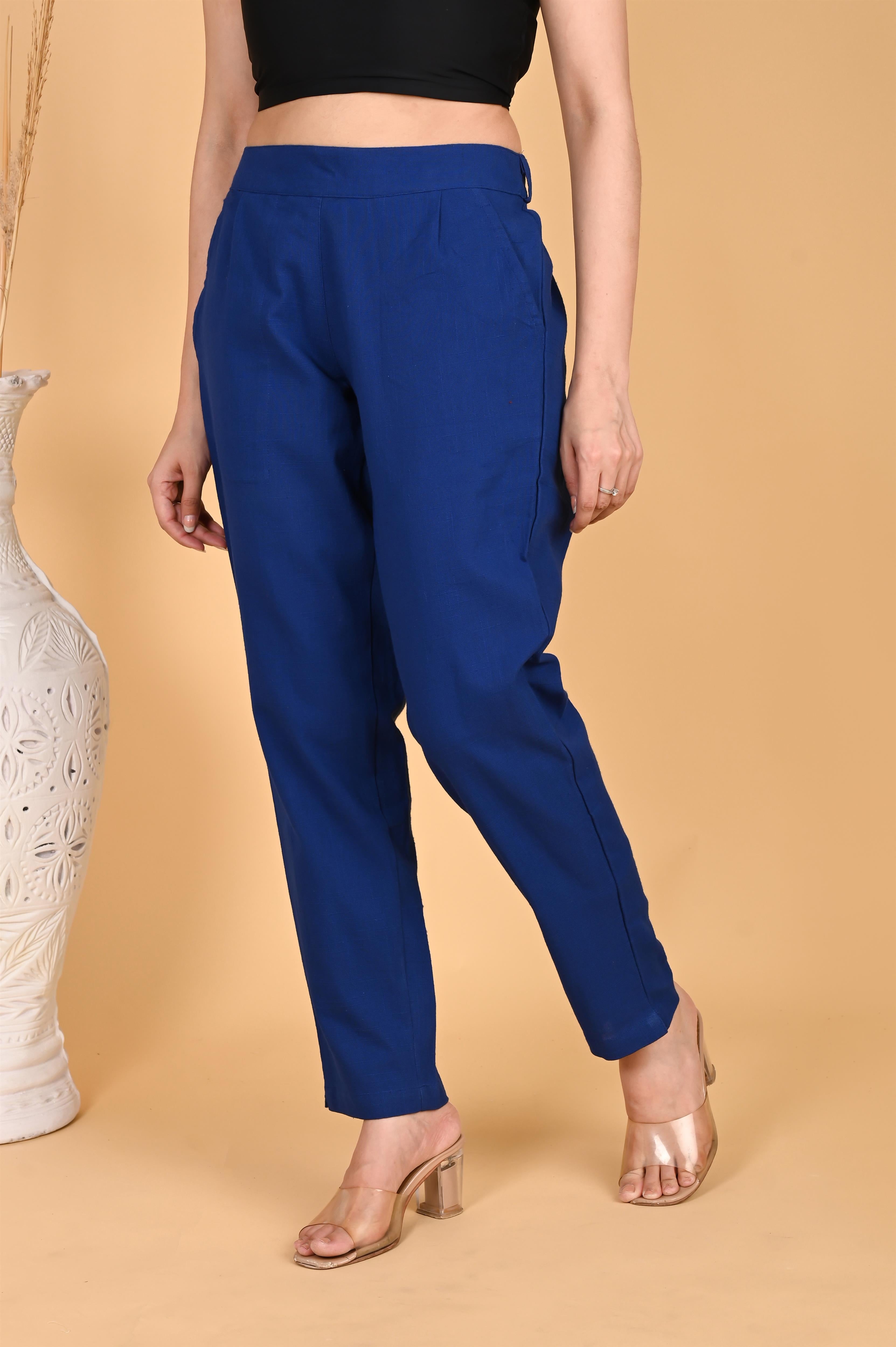 ROYAL BLUE CLASSIC COTTON PANTS - SKYTICK