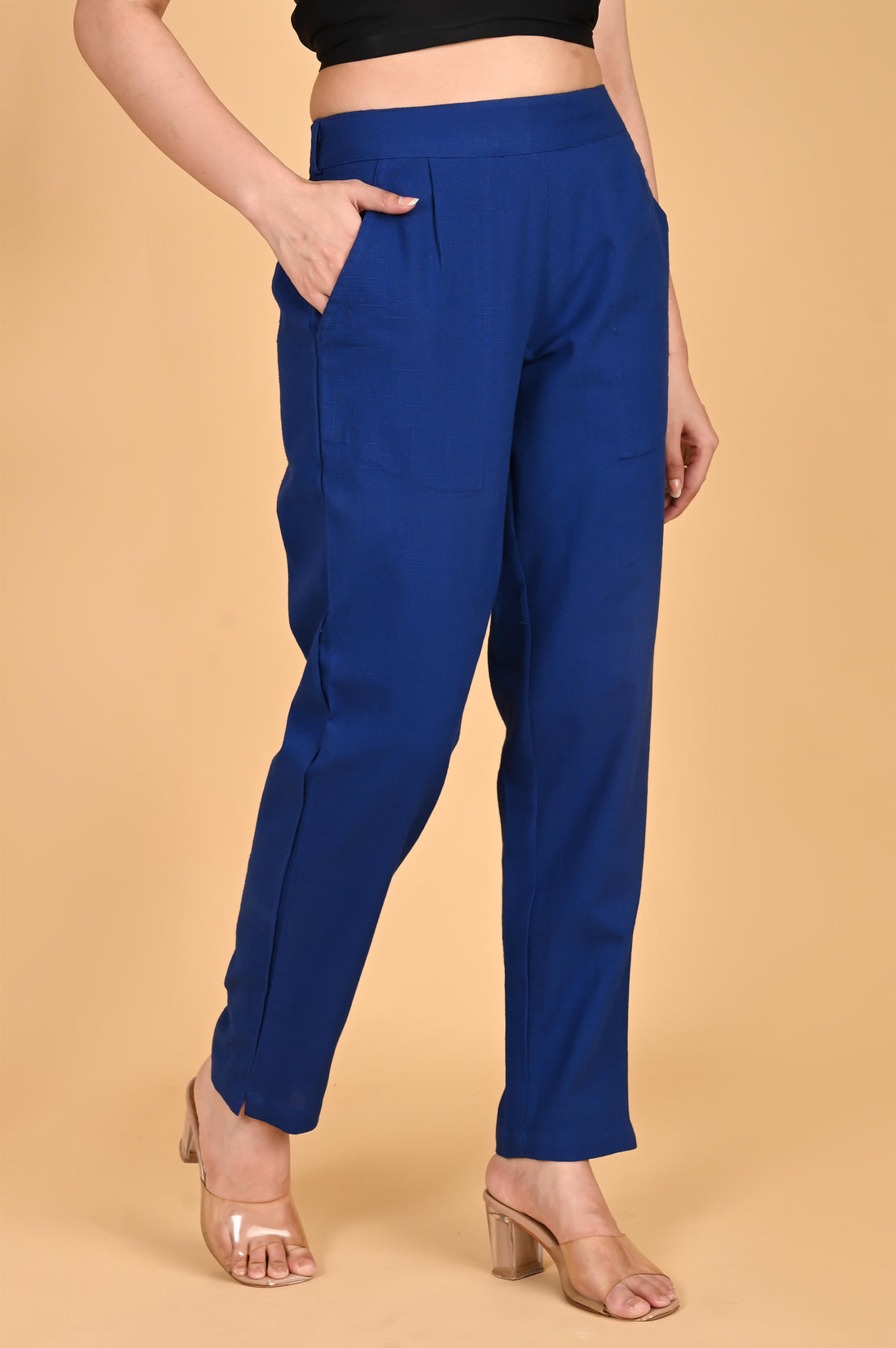 ROYAL BLUE CLASSIC COTTON PANTS - SKYTICK
