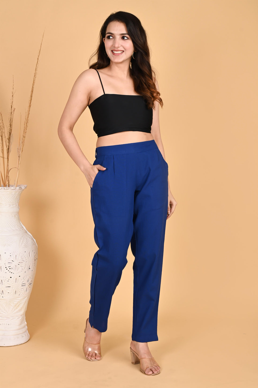 ROYAL BLUE CLASSIC COTTON PANTS - SKYTICK