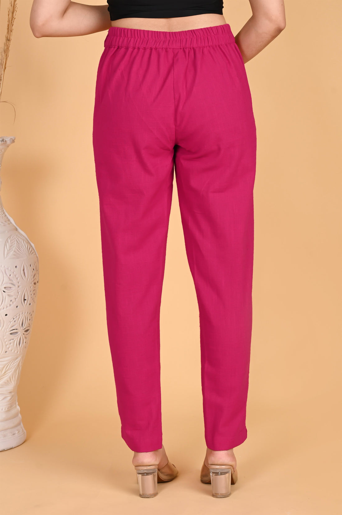 PINK CLASSIC COTTON PANTS - SKYTICK