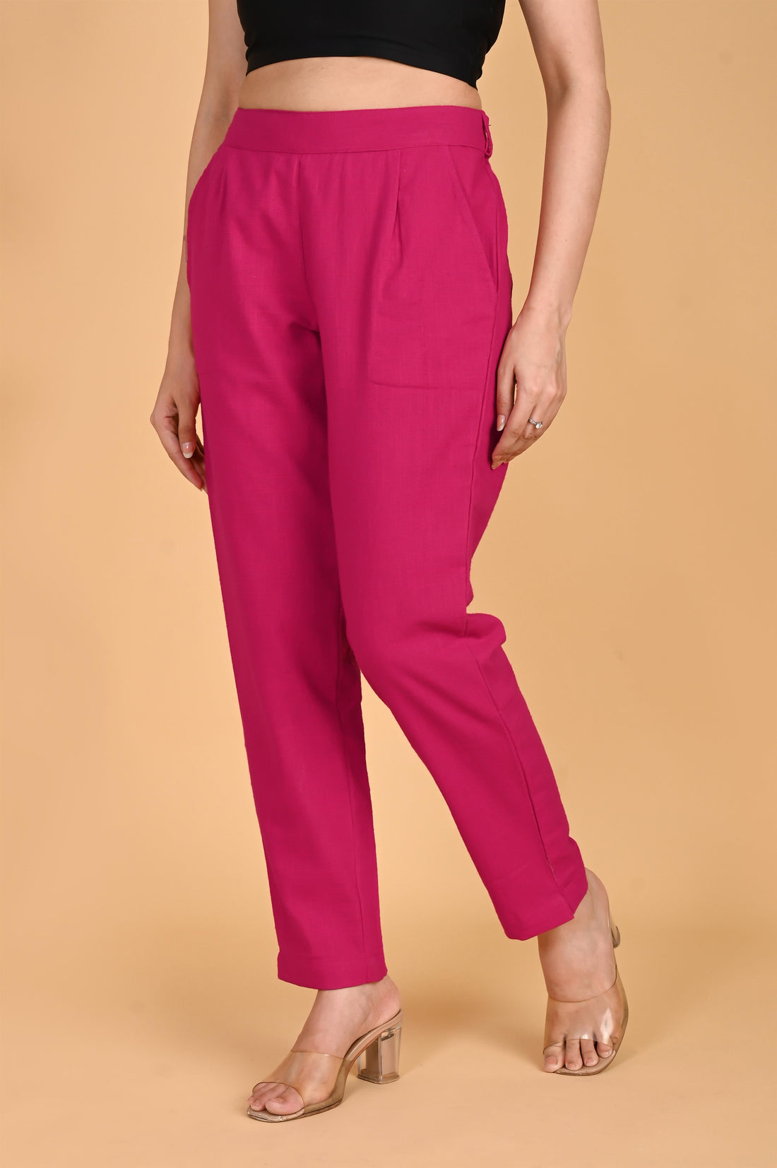 PINK CLASSIC COTTON PANTS - SKYTICK