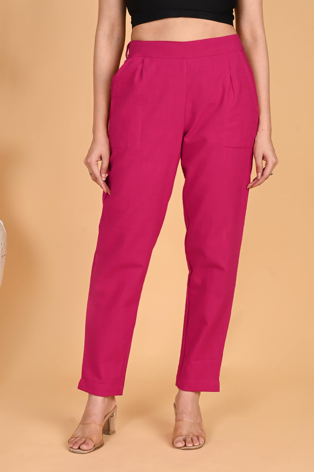 PINK CLASSIC COTTON PANTS - SKYTICK