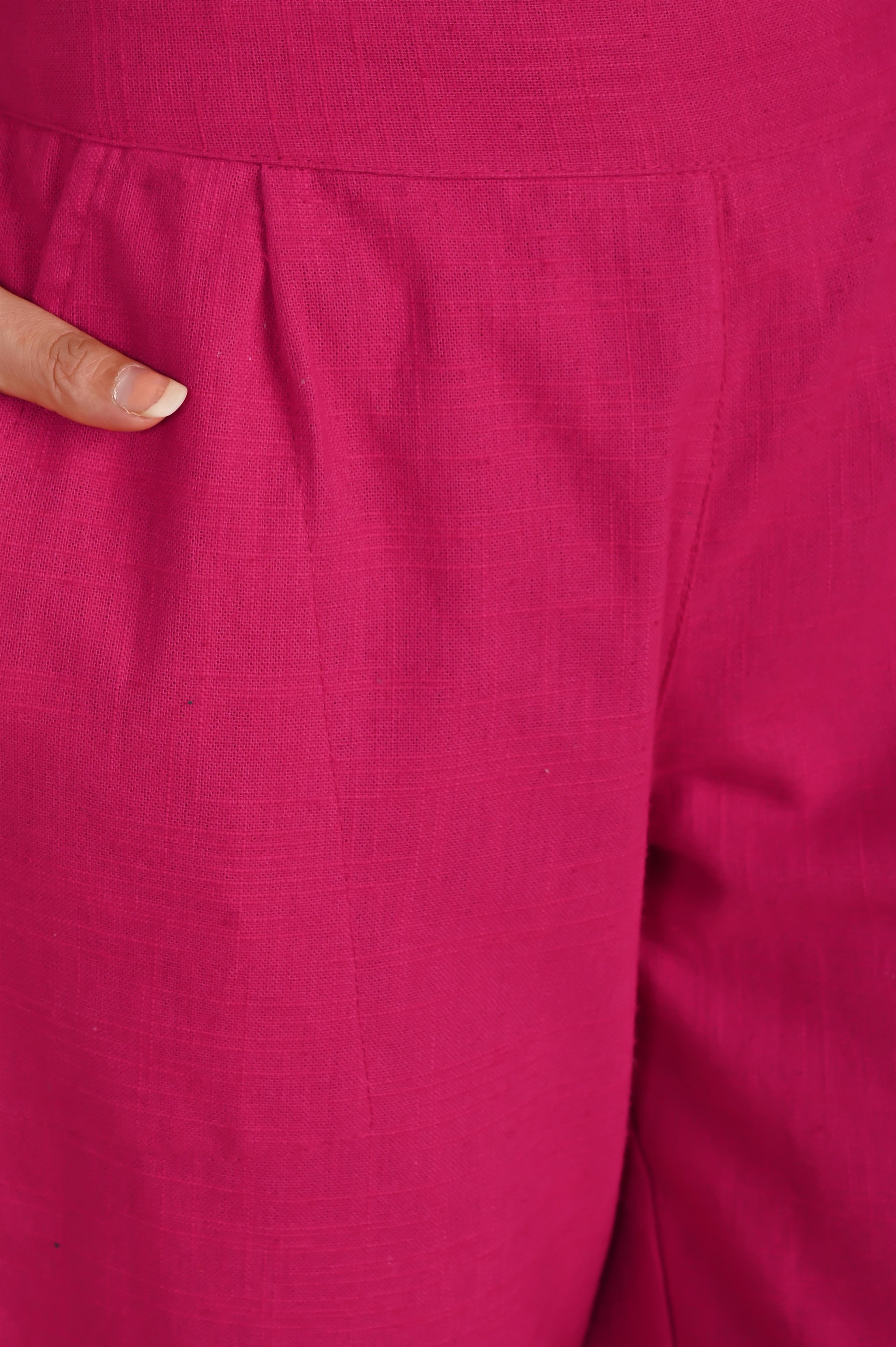 PINK CLASSIC COTTON PANTS - SKYTICK
