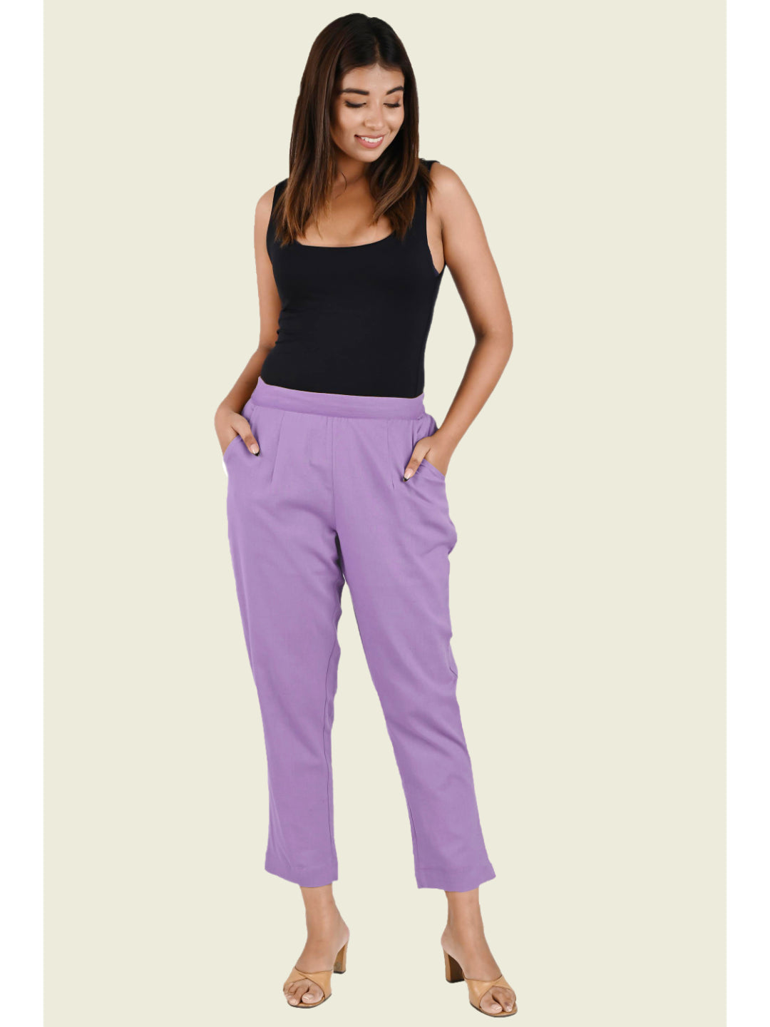 LILAC COTTON PANTS - SKYTICK