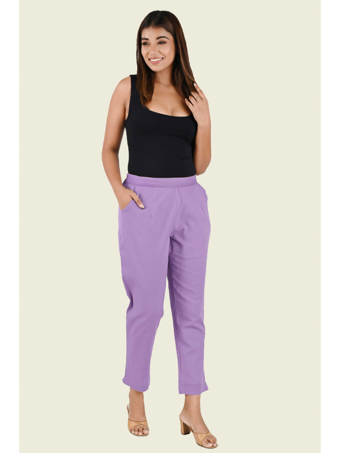 LILAC COTTON PANTS - SKYTICK